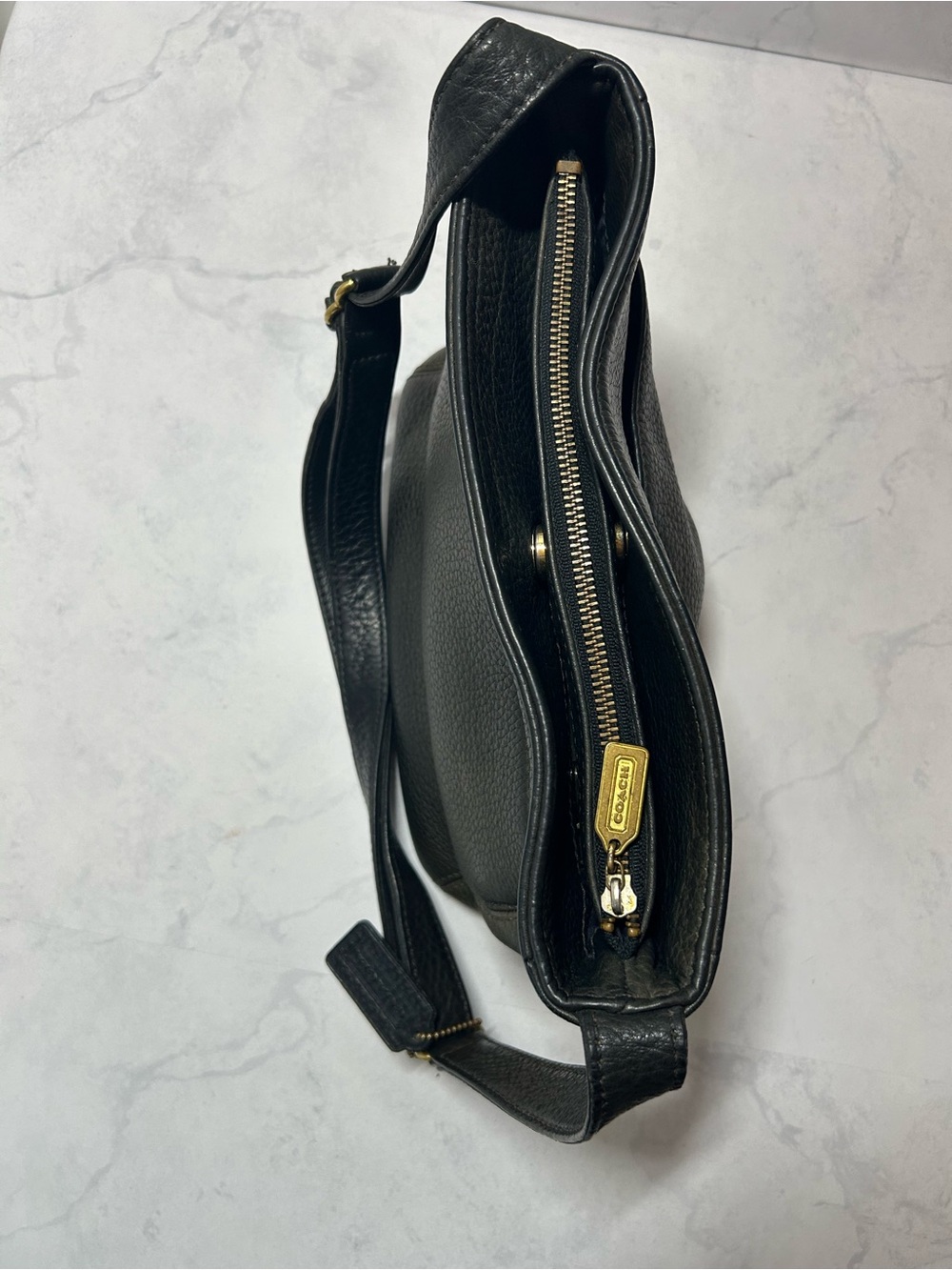 Vintage Coach Sonoma 4924 Black Pebbled Leather Shoul… - Gem